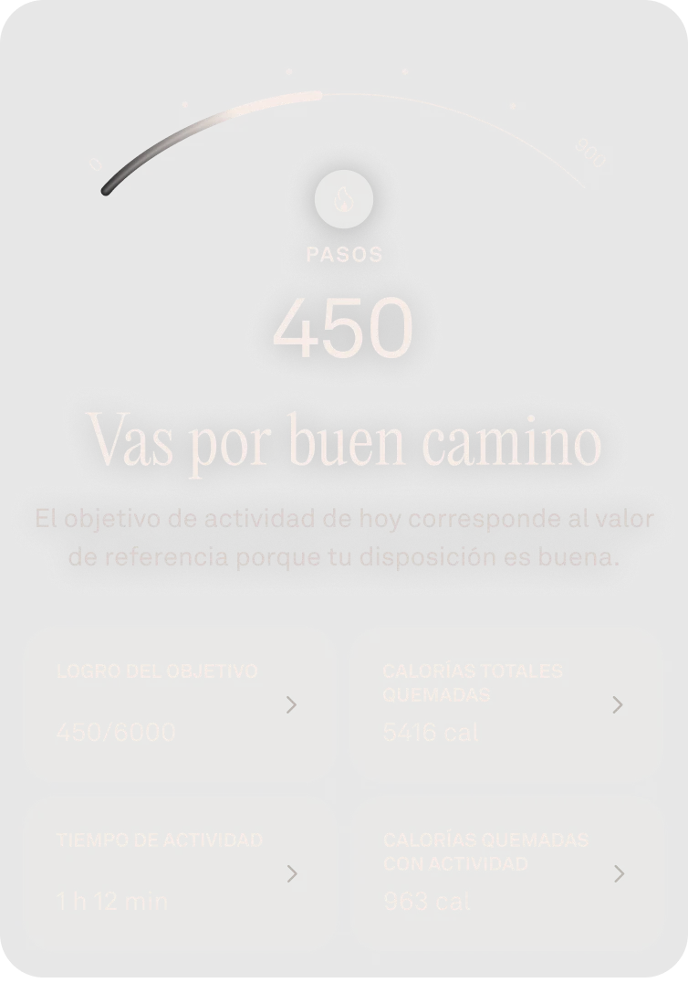 Gráfico de puntuación de la actividad en la aplicación.