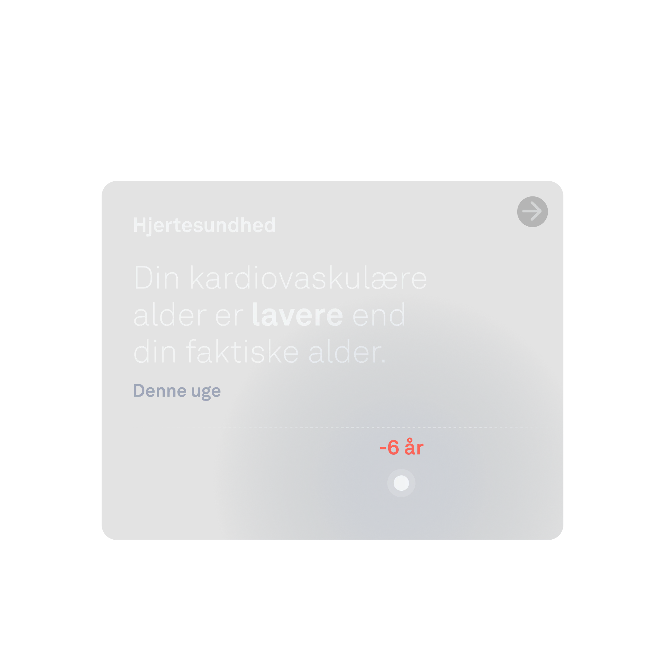Visning af data for kardiovaskulær alder i Oura-appen