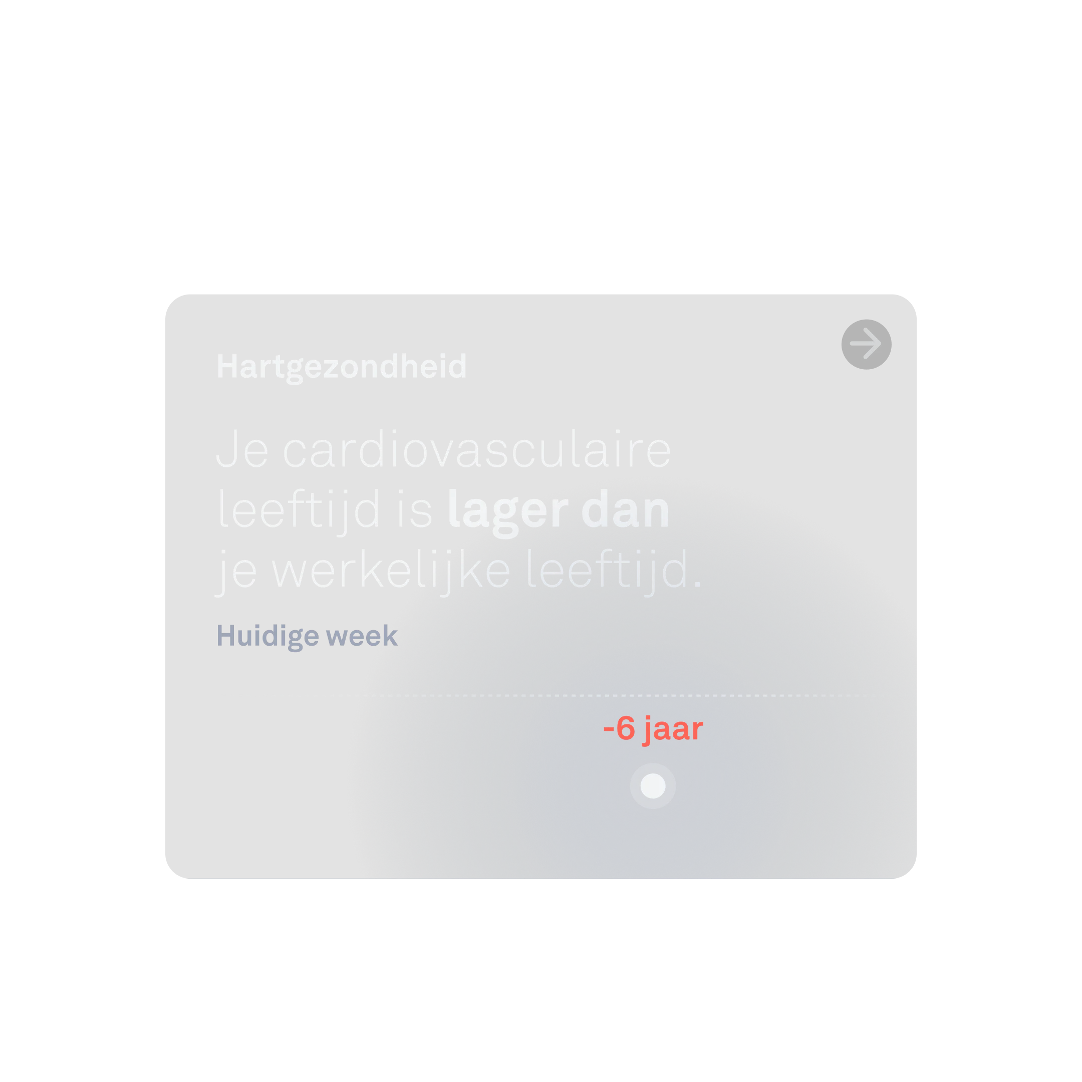 Weergave van de Oura-app met gegevens over de cardiovasculaire leeftijd