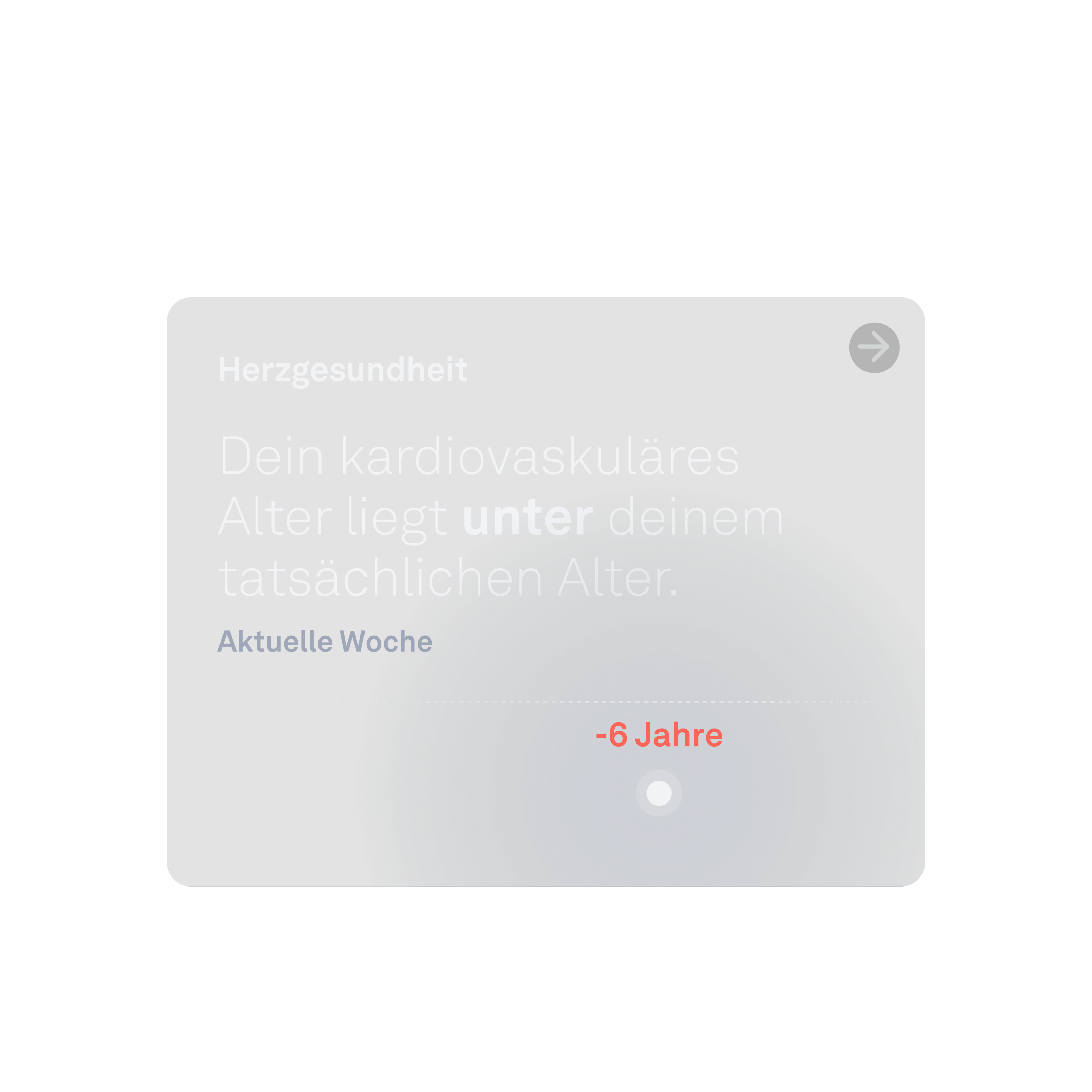Ansicht des kardiovaskulären Alters in der Oura-App