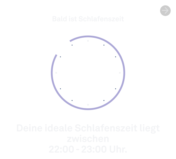 Ansicht der Karte „Bald ist Schlafenszeit“ in der Oura-App