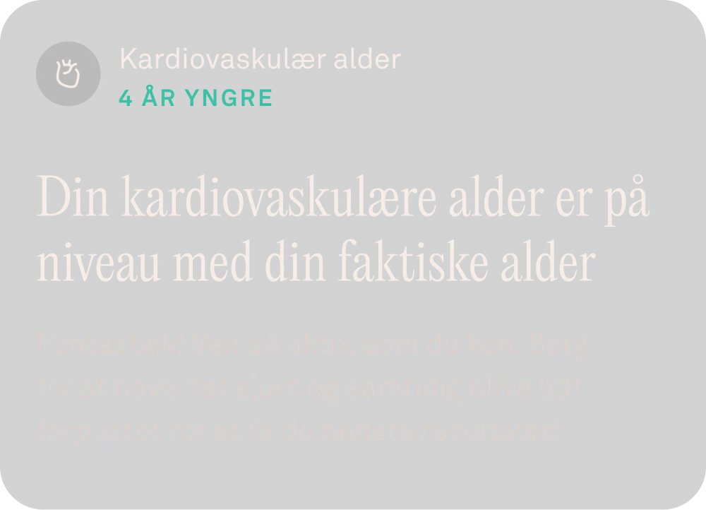 Visning af data for kardiovaskulær alder i Oura-appen
