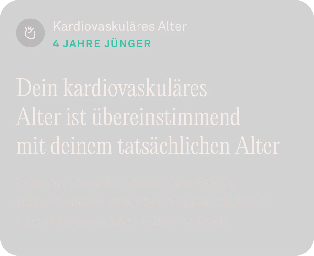 Ansicht des kardiovaskulären Alters in der Oura-App
