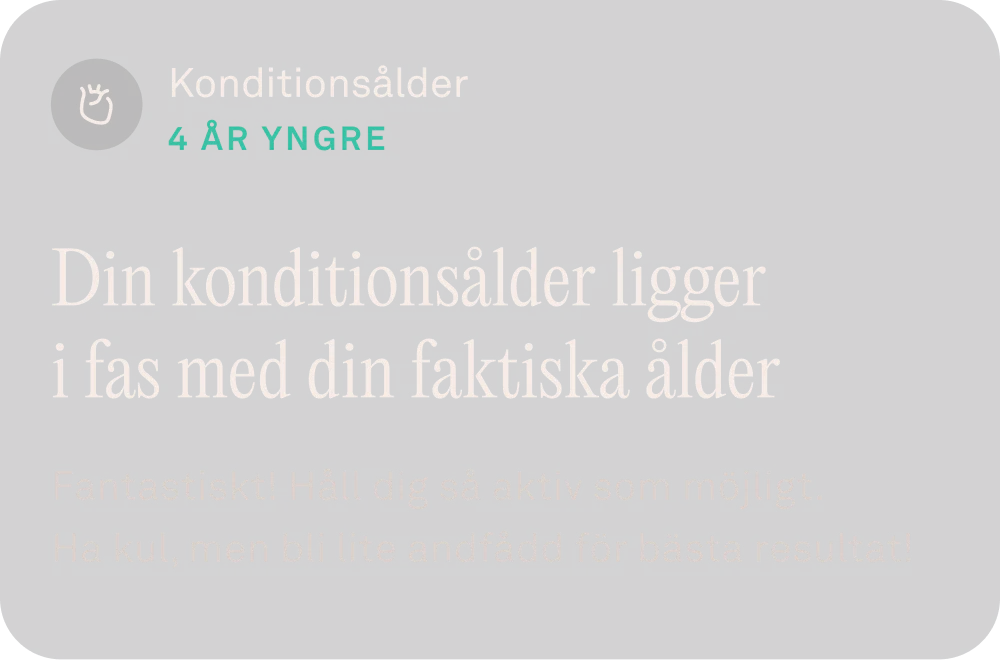Vy av data om konditionsålder i Oura-appen