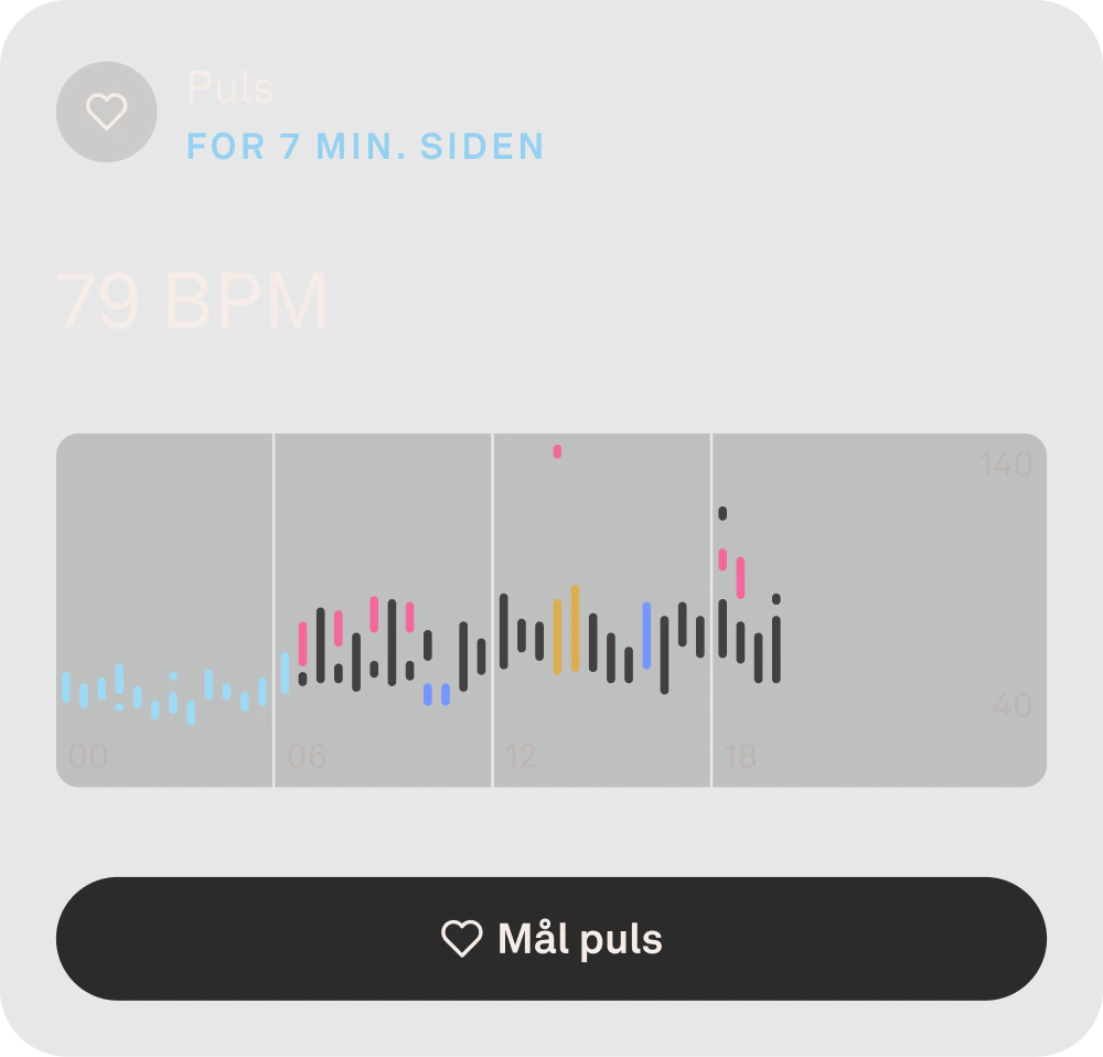 Oura-appen, der viser pulsdata