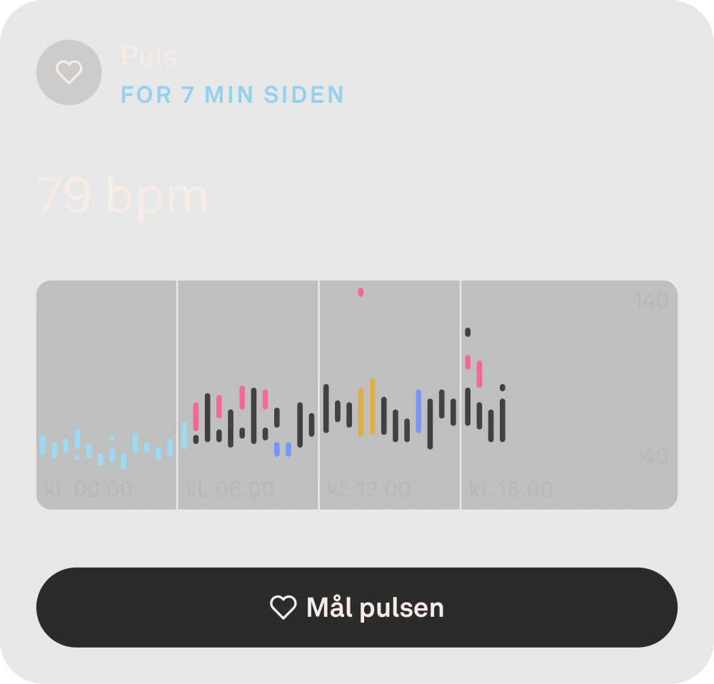 Oura-appen viser pulsdata