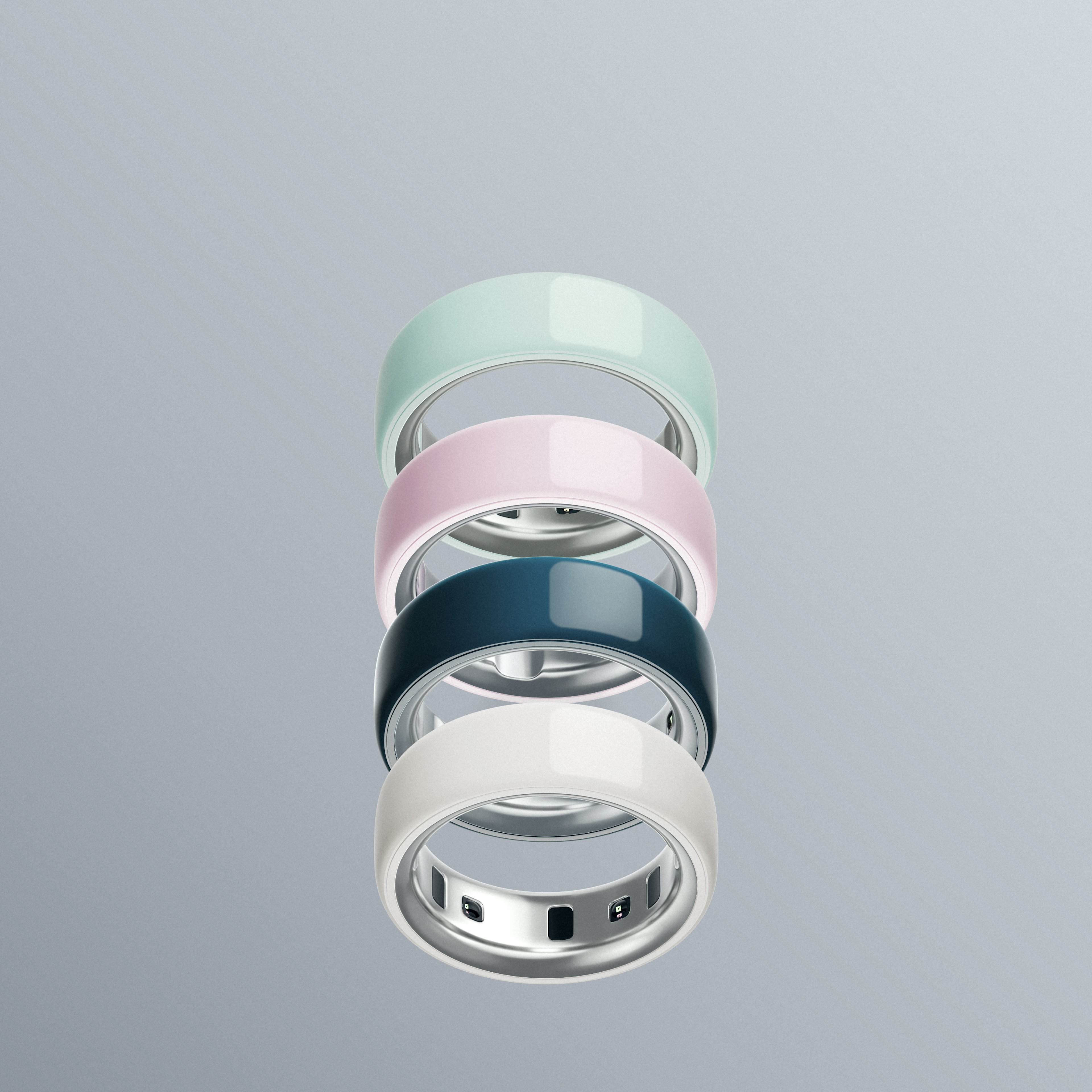 All Oura Ring 4 Ceramic finishes on display