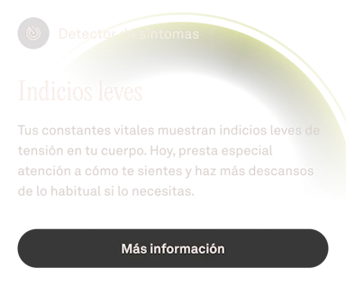 Imagen de la función Detector de síntomas de la aplicación Oura.