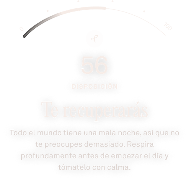 Puntuación de la disposición en la aplicación Oura