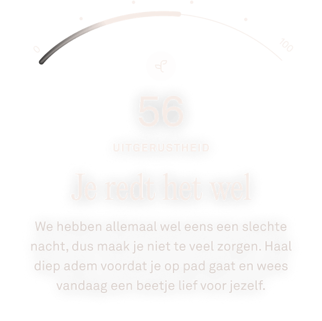 Weergave van de Oura Ring-app met herstelgegevens