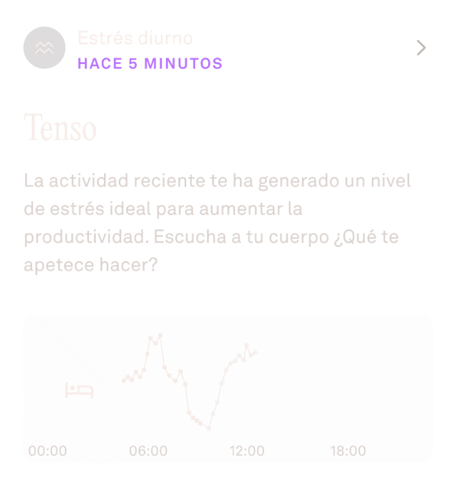 Datos del estrés diurno en la aplicación Oura