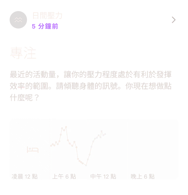 Oura Ring 應用程式中的日間壓力資料畫面