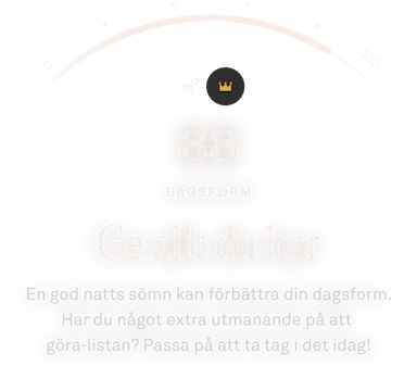 Oura-appen som visar data för dagsformspoäng