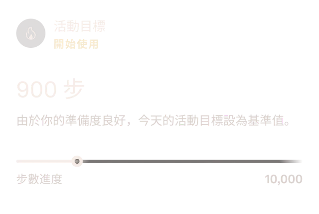 Oura Ring 應用程式中的活動目標資料畫面