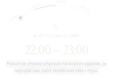 Zobrazení blížící se večerky v aplikaci Oura Ring
