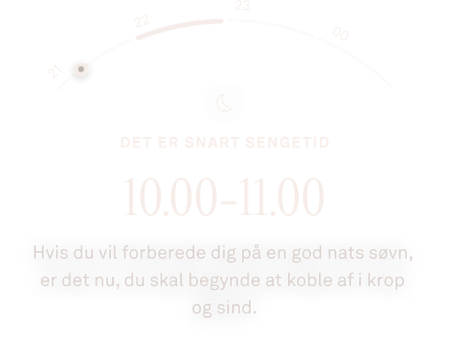 Visning af data for Det er snart sengetid i Oura Ring-appen