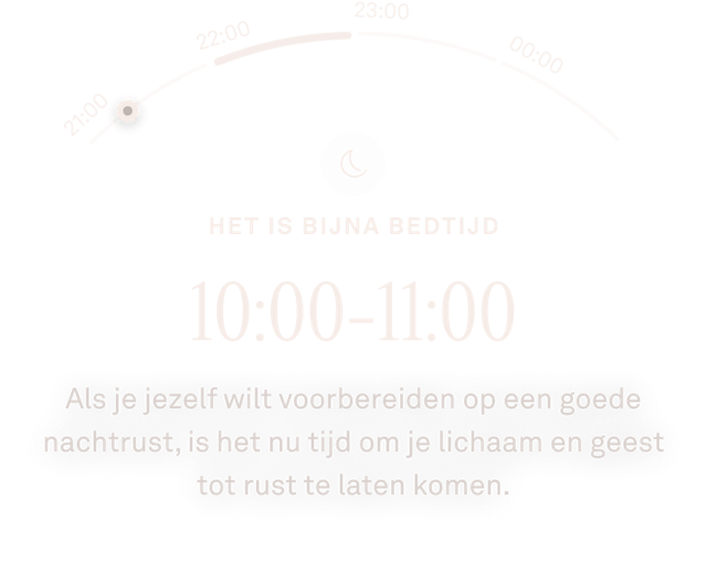 Weergave van de Oura Ring-app met gegevens over een naderende bedtijd