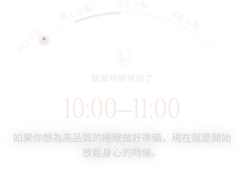Oura Ring 應用程式顯示的就寢時間將至資料畫面