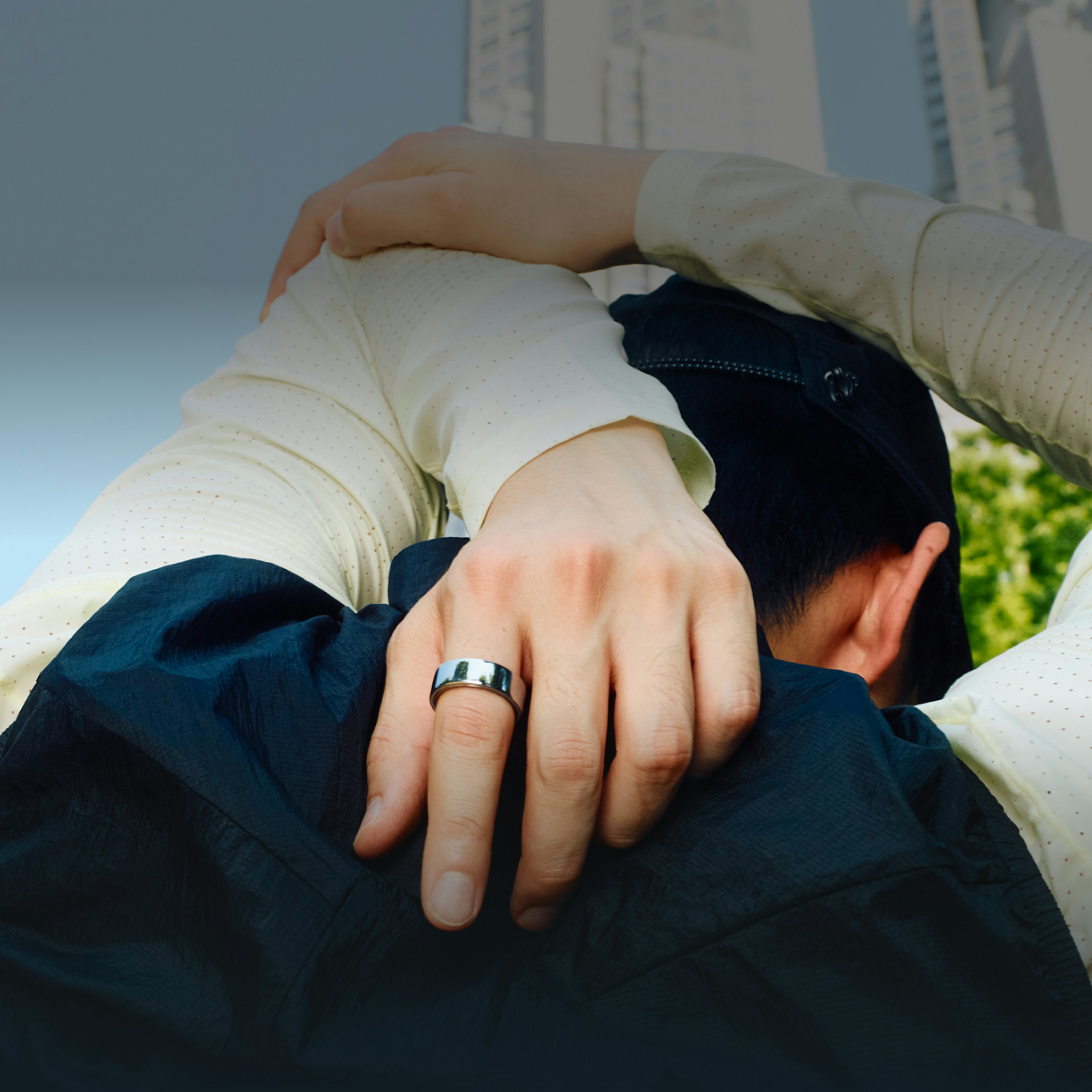 Man wearing Oura ring