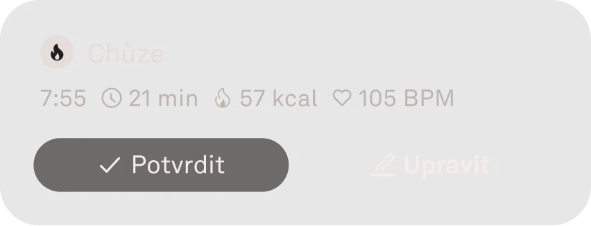 Pohled na aplikaci Oura s automatickou detekcí aktivity