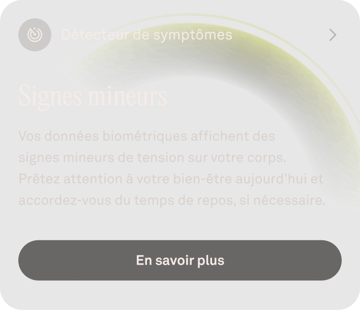 Image des données de détection des maladies dans l'application Oura Ring