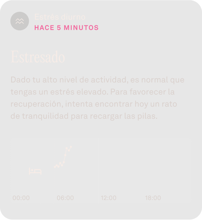 Datos del estrés diurno en la aplicación Oura