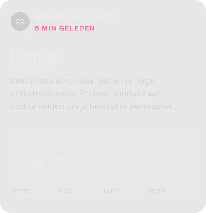 Weergave van de Oura Ring-app met gegevens over het stressniveau overdag