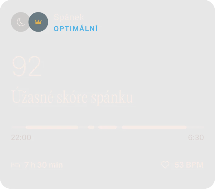 Údaje o skóre spánku v aplikaci Oura Ring