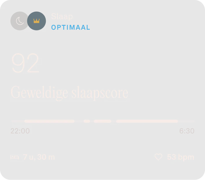 Weergave van de Oura Ring-app met gegevens over de slaapscore