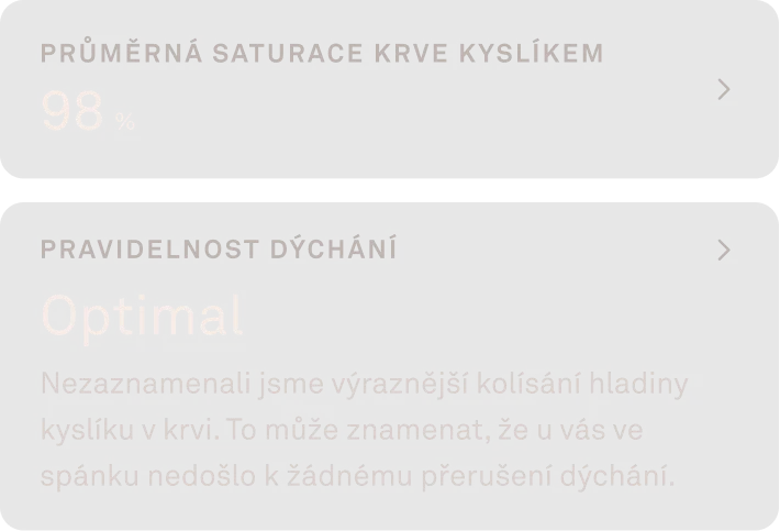 Údaje o krevním kyslíku v aplikaci Oura Ring