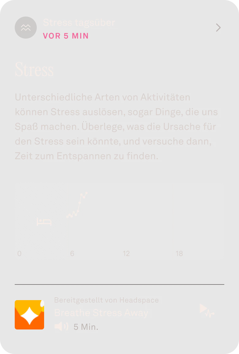 Ansicht der Funktion für Stress tagsüber in der Oura-App