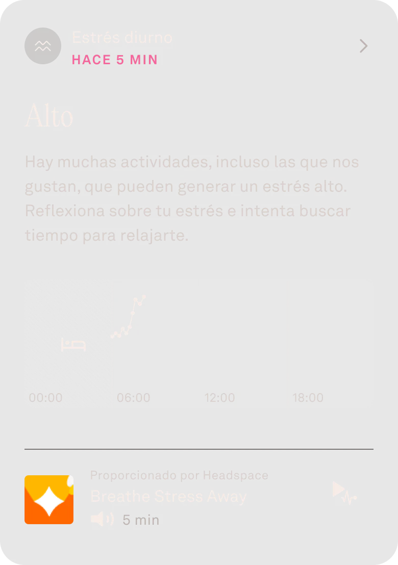 Imagen de la función Estrés diurno en la aplicación Oura