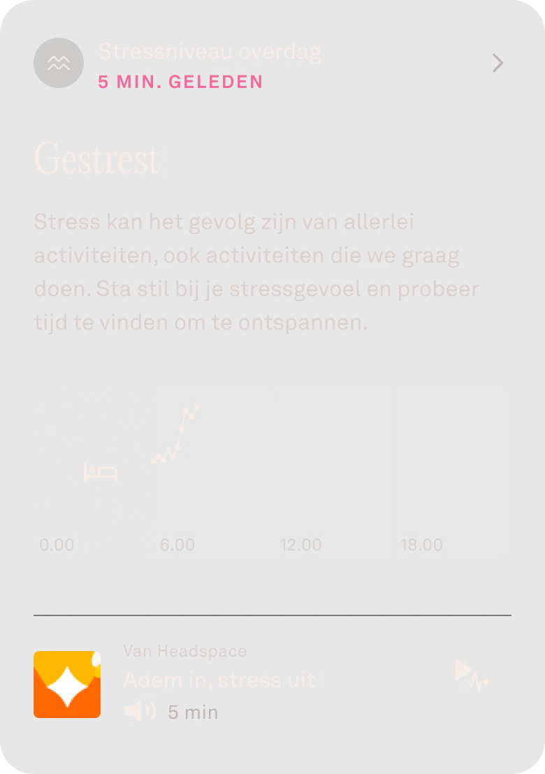 Afbeelding van de feature 'Stressniveau overdag' in de Oura-app
